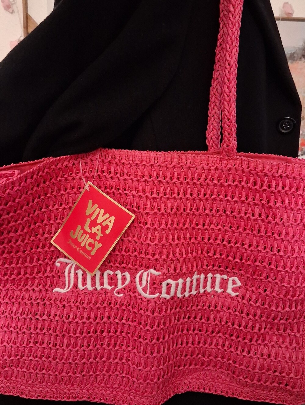 Juicy Couture Viva La Juicy Pink Crochet Tote Bag